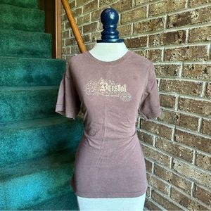 VTG Y2K Brown Short Sleeve Crewneck Bristol Motor Speedway T-shirt
